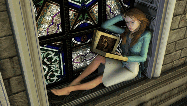 Tausahira curled up with a good book